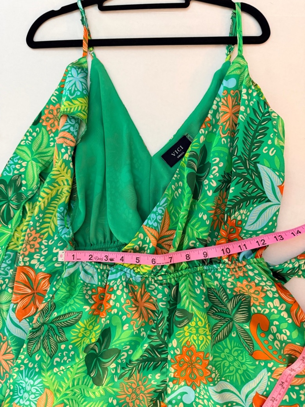 Vici Palm Beach Printed Wrap Front Romper - Picture 7 of 10